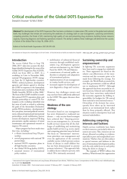 Critical evaluation of the Global DOTS Expansion Plan