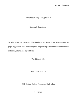 Extended Essay &ndash; English A2 Research Question