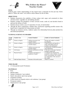 Solubility Lab &ndash; Pre-Lab Questions