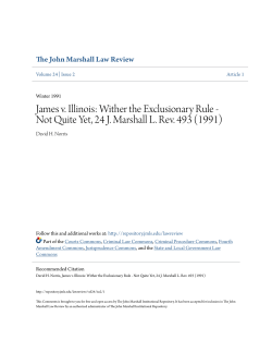 James v. Illinois: Wither the Exclusionary Rule