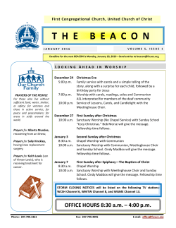 THE BEACON &ndash; January 2016 - First Congregational Church