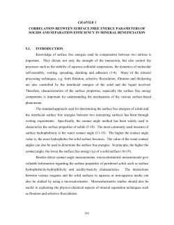 SURFACE FREE ENERGY CHARACTERIZATION OF POWDERS
