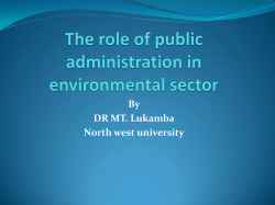 The role of public administration in environmental sector