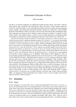 Information Structure in Slavic