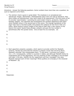Macbeth Act IV Group Response