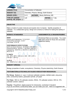 Concentration of Saltwater Lesson Plan
