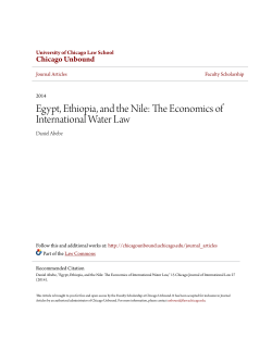 Egypt, Ethiopia, and the Nile: The Economics of