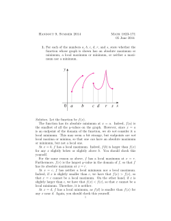 Handout 9, Summer 2014 Math 1823-171 05 June 2014 1. For each