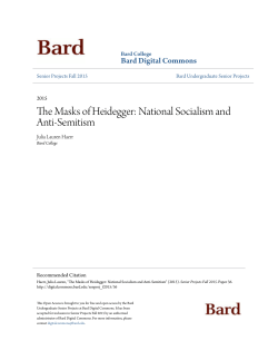 The Masks of Heidegger: National Socialism and Anti