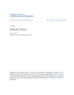 Kidwell, Clara S. - e-Publications@Marquette
