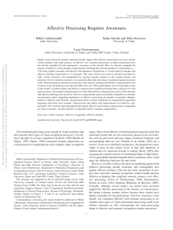 Affective Processing Requires Awareness