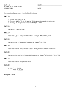1 MATH 4H NAME__________________________ POLYNOMIAL