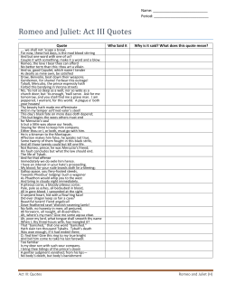 Romeo and Juliet: Act III Quotes