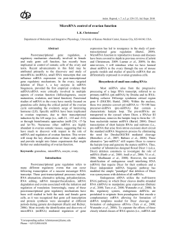 MicroRNA control of ovarian function