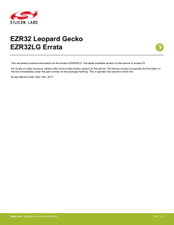 EZR32LG Errata