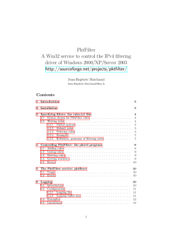PktFilter A Win32 service to control the IPv4 filtering