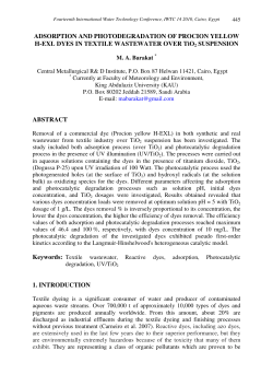 Adsorption and Photodegradation of Procion Yellow H