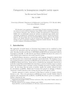Categoricity in homogeneous complete metric spaces