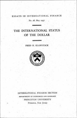 the international status of the dollar