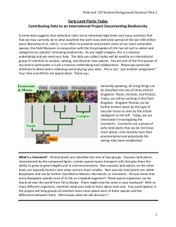 Early Land Plants Today Contributing Data to an International