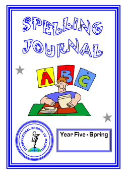 Spelling Journal - Spring - International School of Madrid