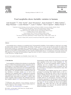 Food neophobia shows heritable variation in humans