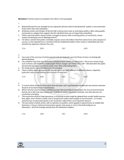 Directions: Find the sentence unrelated to the others in the