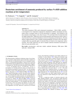 Deuterium enrichment of ammonia produced by surface N+H/D