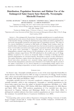 Distribution, Population Structure and Habitat Use of the