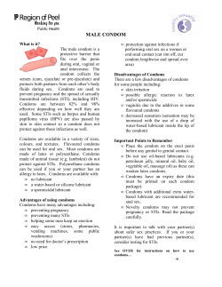 Male Condom - Region of Peel