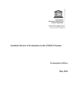 Synthetic review of evaluations in the UNESCO system