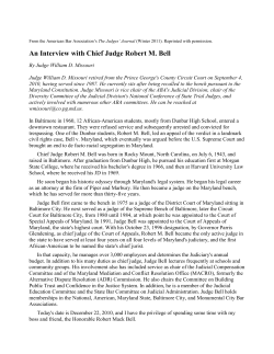 An Interview with Chief Judge Robert M. Bell