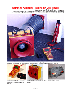 Retrotec Model R31 Economy Duc-Tester