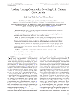 Anxiety Among Community-Dwelling US Chinese