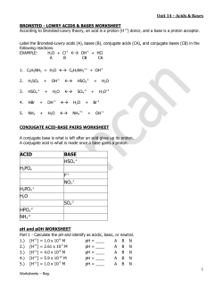ACID BASE HSO4 H3PO4 NO3 H2PO4 H2O SO4 HPO4 NH4