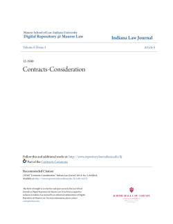 Contracts-Consideration - Digital Repository @ Maurer Law
