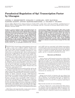 Paradoxical Regulation of Sp1 Transcription Factor by Glucagon