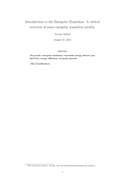 Introduction to the Energetic-Transition