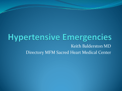 Hypertensive Crisis in Pregnancy-Keith Balderston,MD