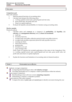 Compulsory part Basic ratio analysis 1. State the general functions