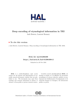 Deep encoding of etymological information in TEI - HAL
