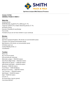 Sprinters/Jumpers/Mid Distance/Throwers October 10