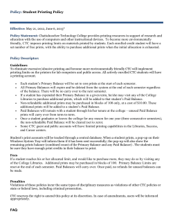 Policy: Student Printing Policy friendly, CTC imposes printing limits