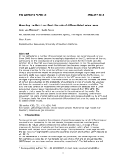 Greening the Dutch car fleet: the role of differentiated sales taxes