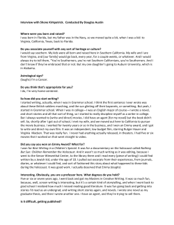 Interview with Shone Kirkpatrick. Conducted By