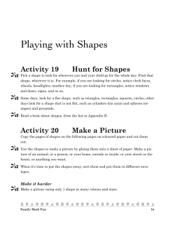Playing with Shapes