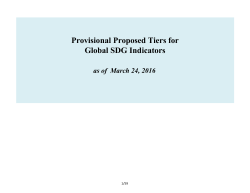Provisional Proposed Tiers for Global SDG Indicators as of March 24