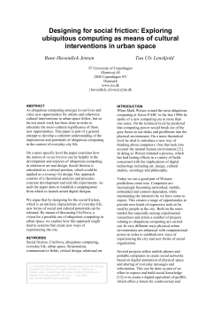 Designing for social friction: Exploring ubiquitous computing as