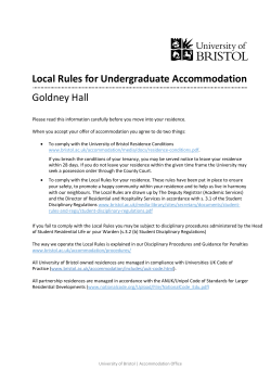 Local rules for Goldney Hall