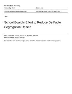 School Board`s Effort to Reduce De Facto Segregation Upheld